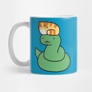 Snake and Little Orange Tabby Cat Mug